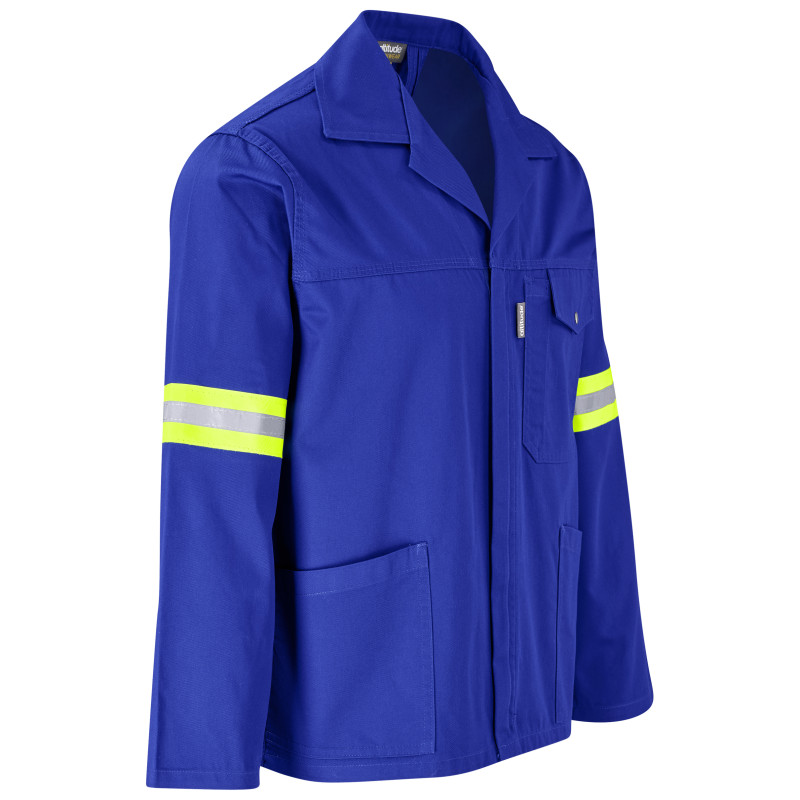 Site Premium Polycotton Jacket - Reflective Arms - Yellow Tape