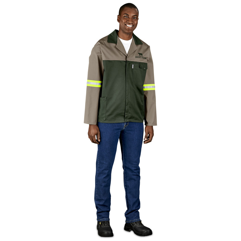 Site Premium Two-Tone Polycotton Jacket - Reflective Arms - Yellow Tape