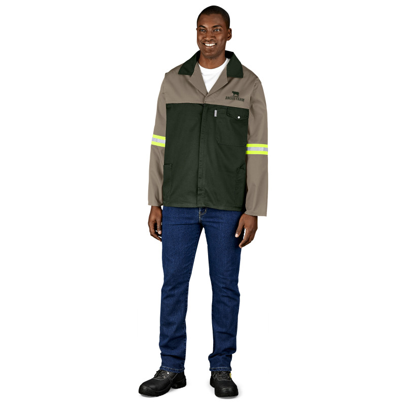 Site Premium Two-Tone Polycotton Jacket - Reflective Arms - Yellow Tape
