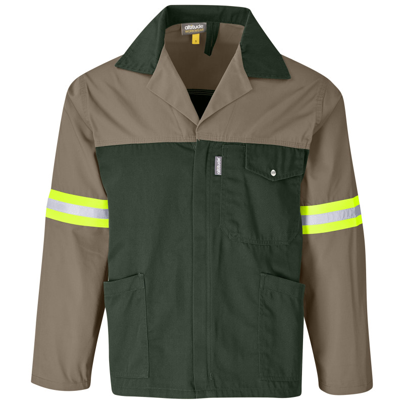 Site Premium Two-Tone Polycotton Jacket - Reflective Arms - Yellow Tape