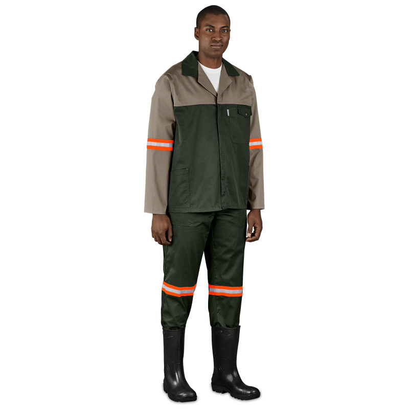 Site Premium Two-Tone Polycotton Jacket - Reflective Arms - Orange Tape