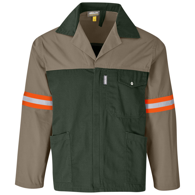 Site Premium Two-Tone Polycotton Jacket - Reflective Arms - Orange Tape