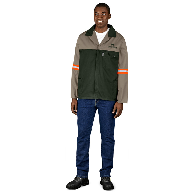 Site Premium Two-Tone Polycotton Jacket - Reflective Arms - Orange Tape