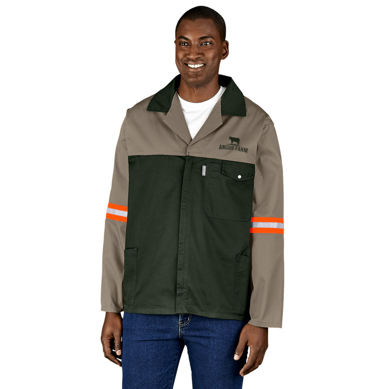 Site Premium Two-Tone Polycotton Jacket - Reflective Arms - Orange Tape