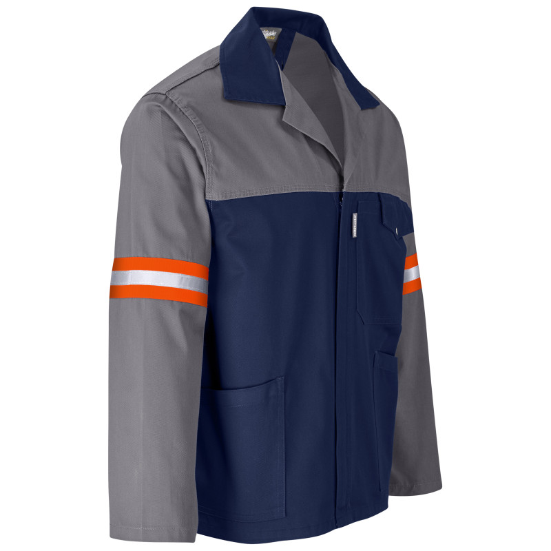 Site Premium Two-Tone Polycotton Jacket - Reflective Arms - Orange Tape