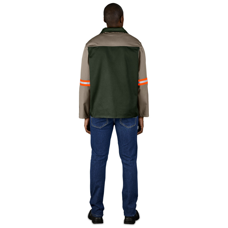 Site Premium Two-Tone Polycotton Jacket - Reflective Arms - Orange Tape