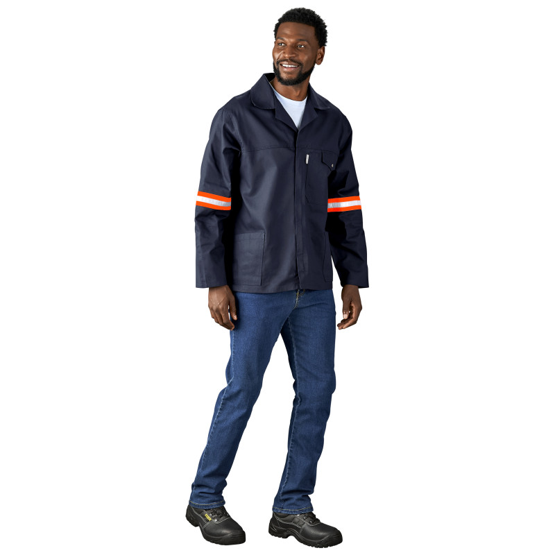 Artisan Premium 100% Cotton Jacket - Reflective Arms - Orange Tape