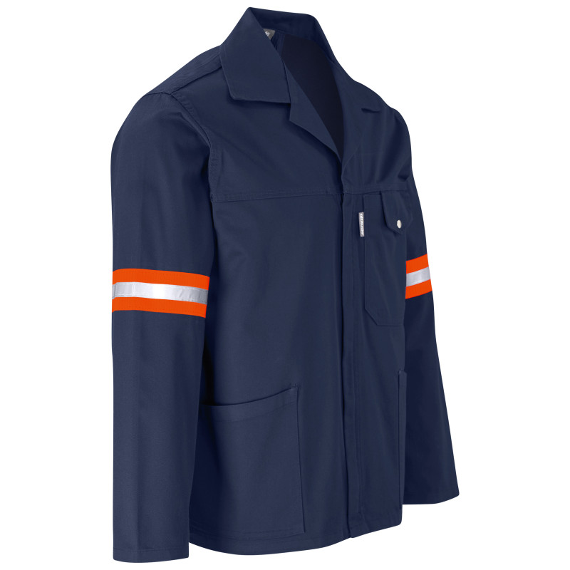 Site Premium Polycotton Jacket - Reflective Arms & Back - Orange Tape