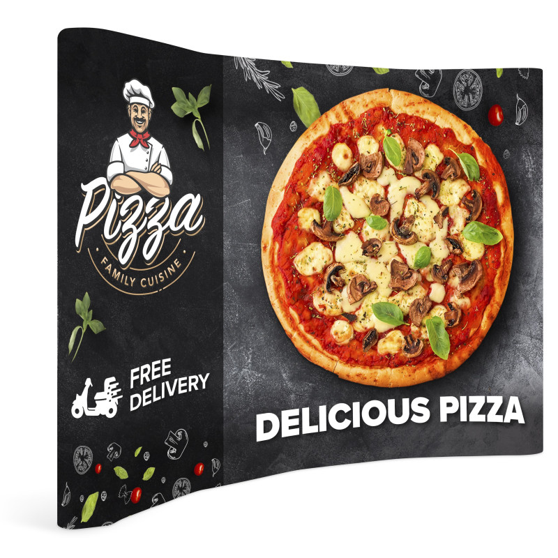 Legend Curved Banner Wall with Wings 2.85m x 2.25m