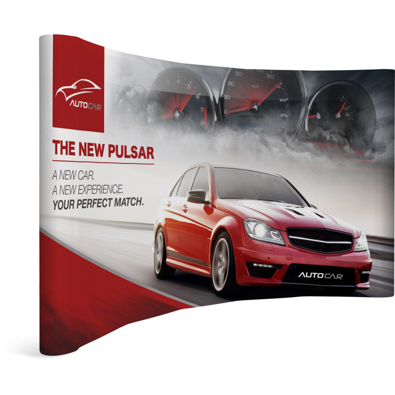 Legend Curved Banner Wall with Wings 3.5m x 2.25m