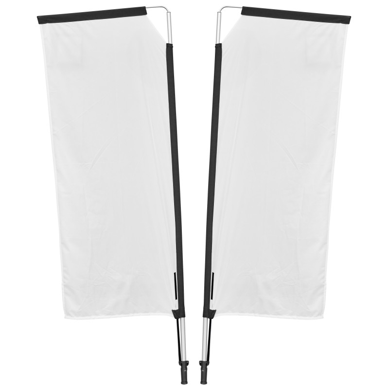 Legend 2M Sublimated Telescopic Double-Sided Flying Banner - 1 complete unit