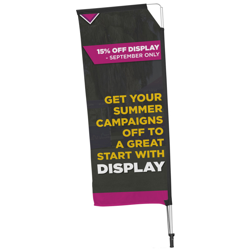 Legend 2M Sublimated Telescopic Double-Sided Flying Banner - 1 complete unit