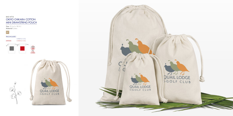 Okiyo Chikara Mini Cotton Drawstring Pouch