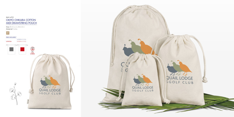 Okiyo Chikara Midi Cotton Drawstring Pouch