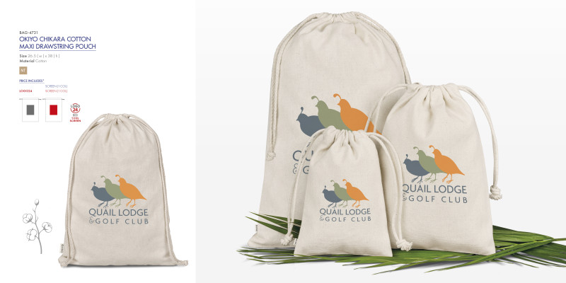 Okiyo Chikara Maxi Cotton Drawstring Pouch