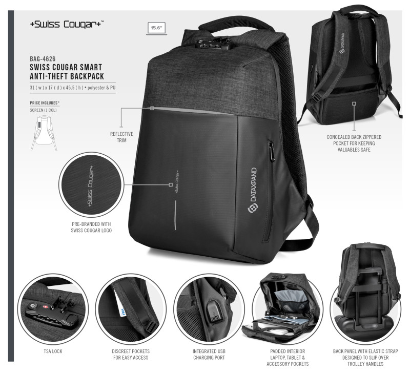 Swiss Cougar Monaco Anti-Theft Laptop Backpack