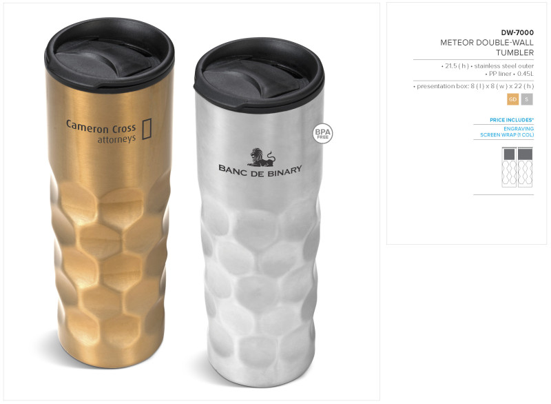 Serendipio Meteor Stainless Steel & Plastic Double-Wall Tumbler - 450ml