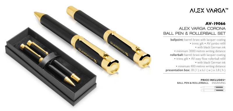 Alex Varga Corona Ball Pen & Rollerball Set
