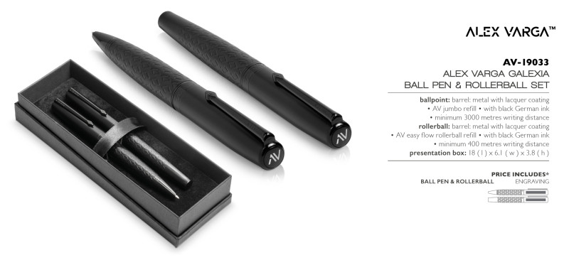 Alex Varga Galexia Ball Pen & Rollerball Set