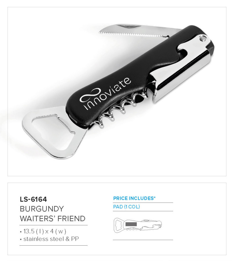 Burgundy Waiter's Corkscrew