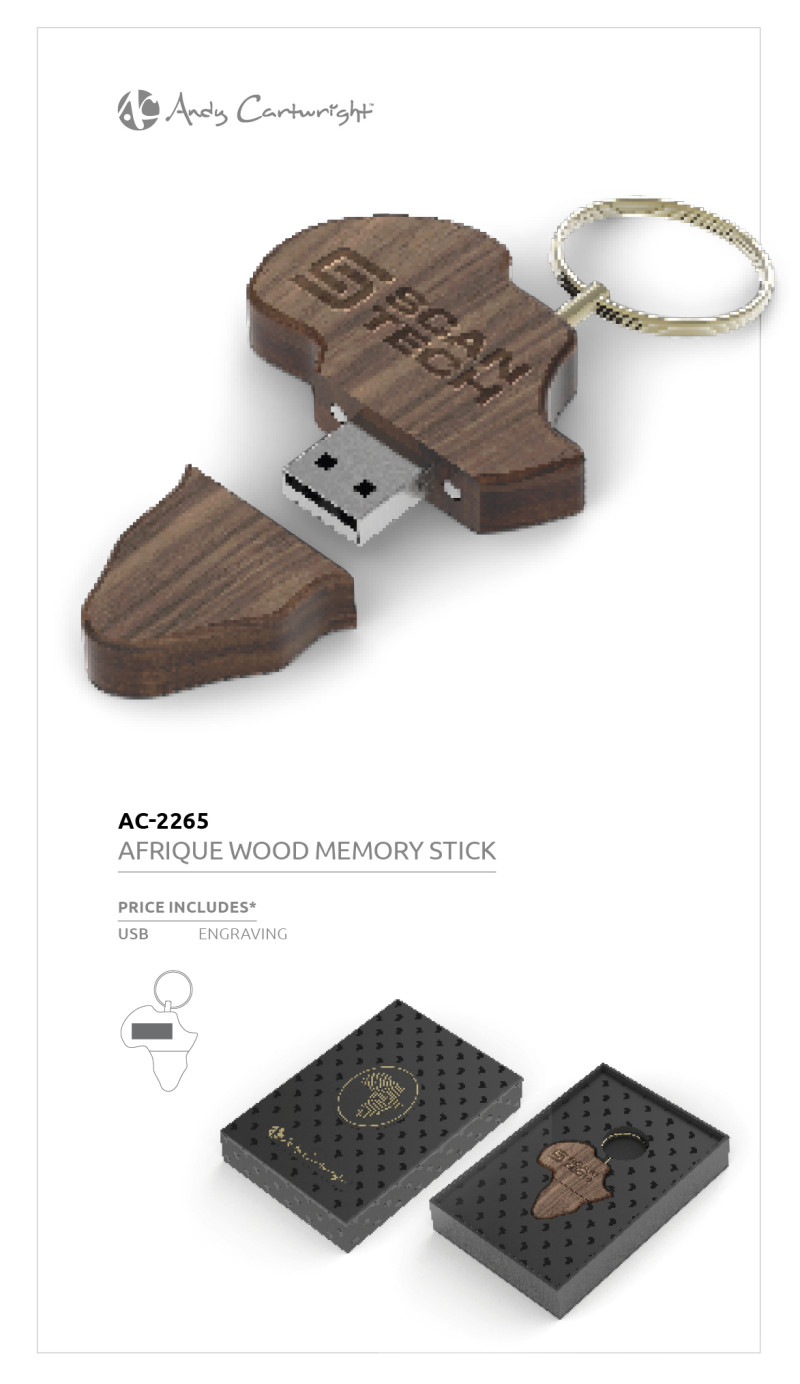 Andy Cartwright Afrique Flash Drive Keyholder - 16GB