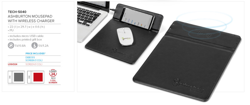 Ashburton Wireless Charger Mouse Pad