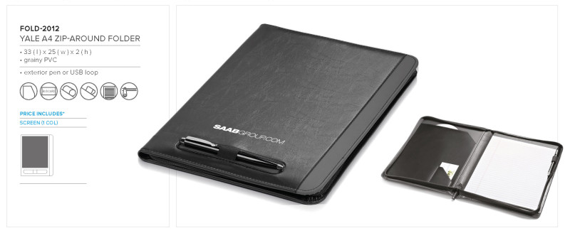 Altitude Yale A4 Zip-Around Folder