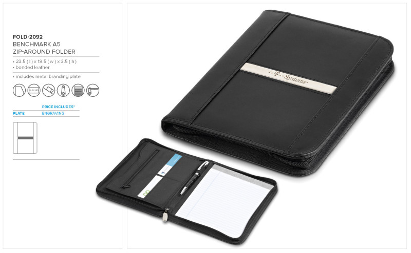 Altitude Benchmark A5 Zip-Around Folder
