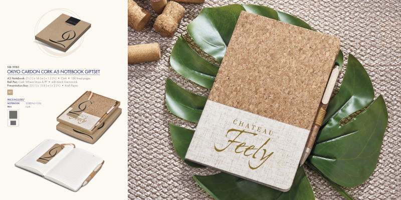 Okiyo Cardon Cork Notebook & Pen Set