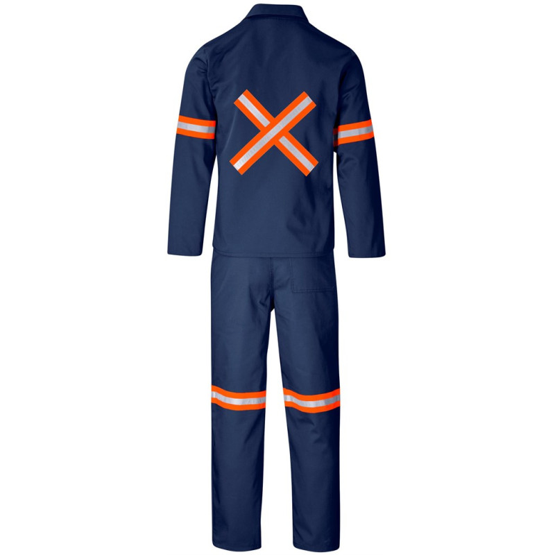 Trade Polycotton Conti - Suit Reflective Arms, Legs & Back - Orange Tape