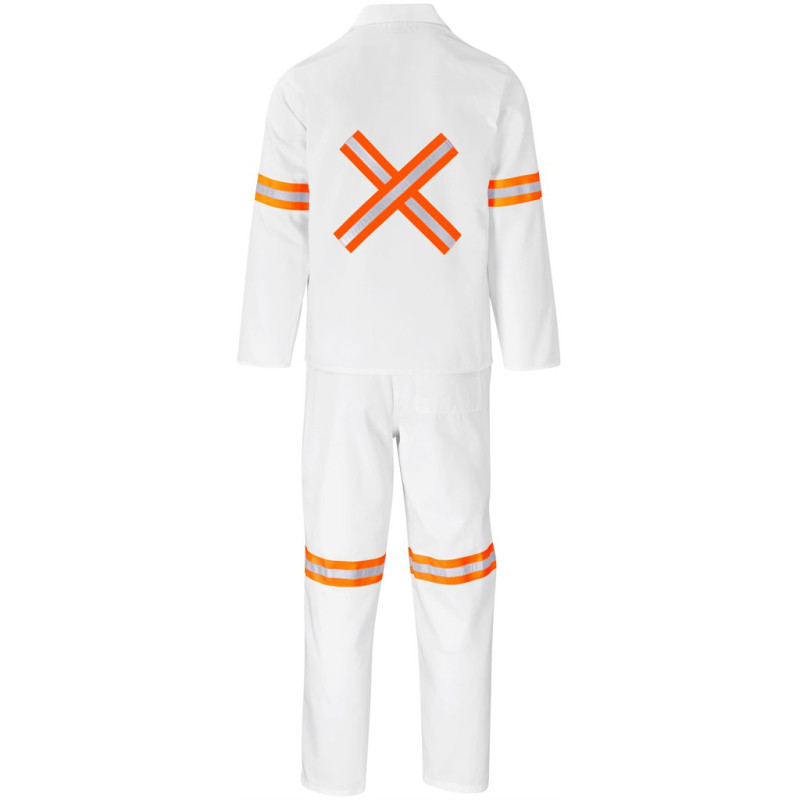 Trade Polycotton Conti - Suit Reflective Arms, Legs & Back - Orange Tape
