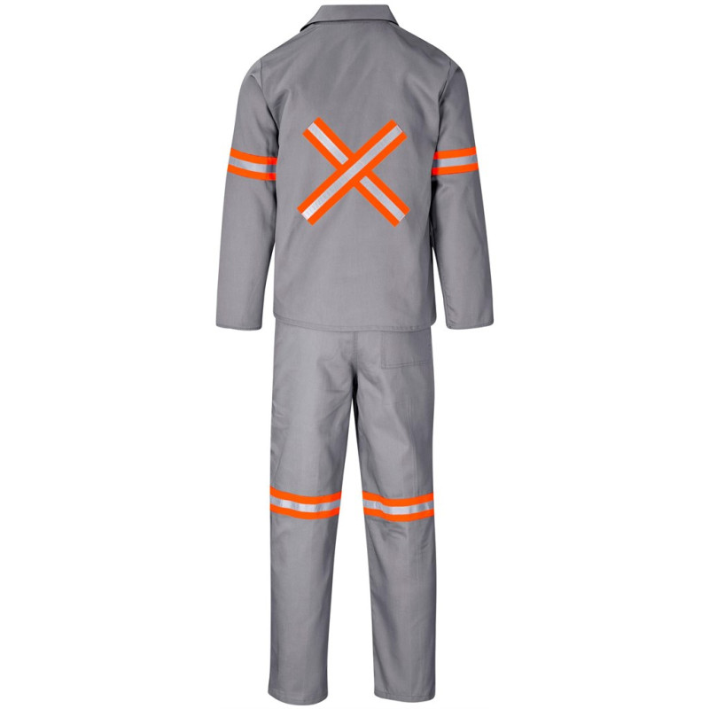Trade Polycotton Conti - Suit Reflective Arms, Legs & Back - Orange Tape