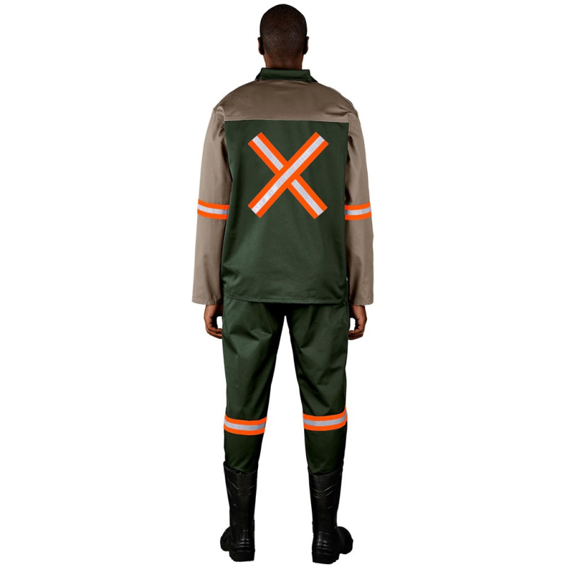 Site Premium Two-Tone Polycotton Jacket - Reflective Arms & Back - Orange Tape