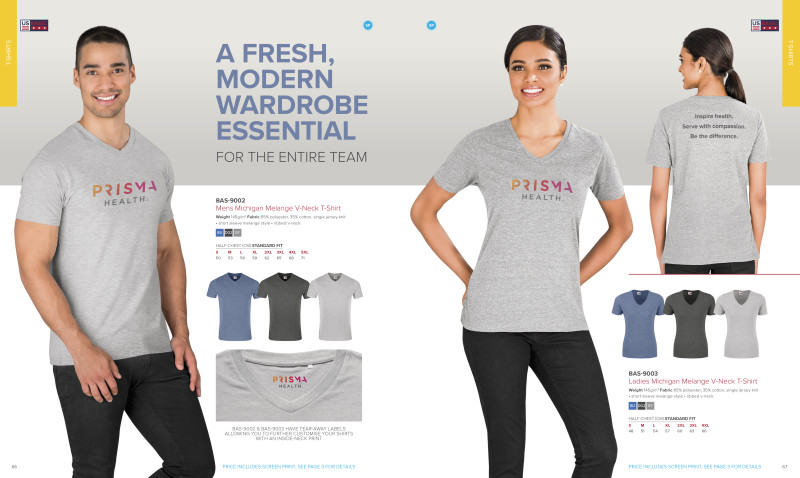 Mens Michigan Melange V-Neck T-Shirt