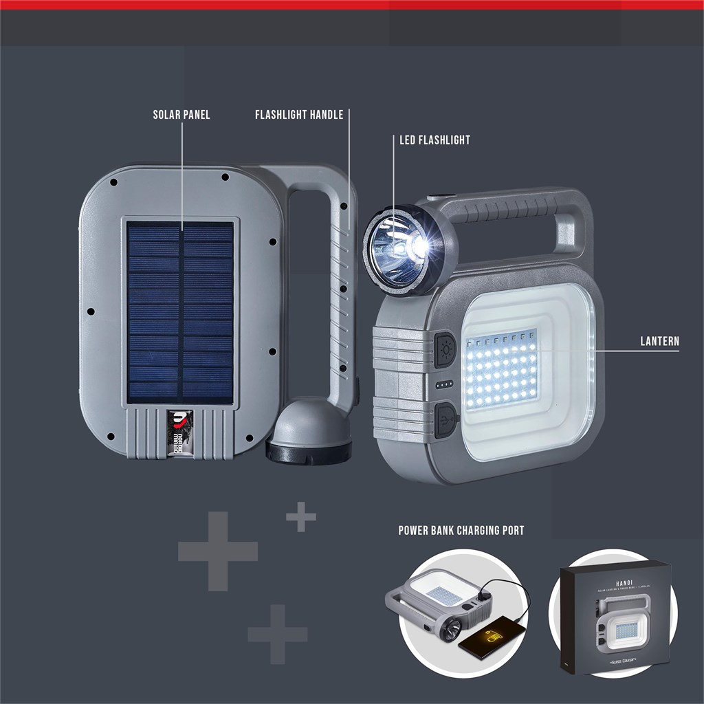 Swiss Cougar Hanoi Solar Lantern & Power Bank - 2,400mAh