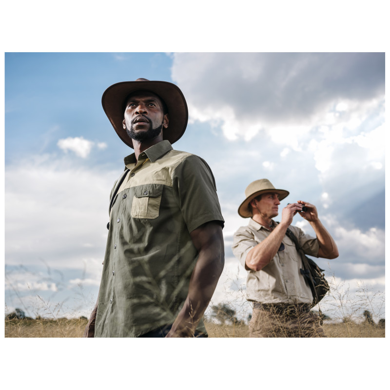 Mens Short Sleeve Serengeti 2-Tone Bush Shirt