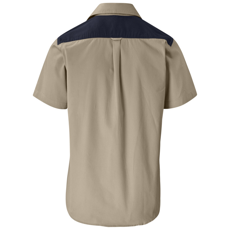 Mens Short Sleeve Serengeti 2-Tone Bush Shirt