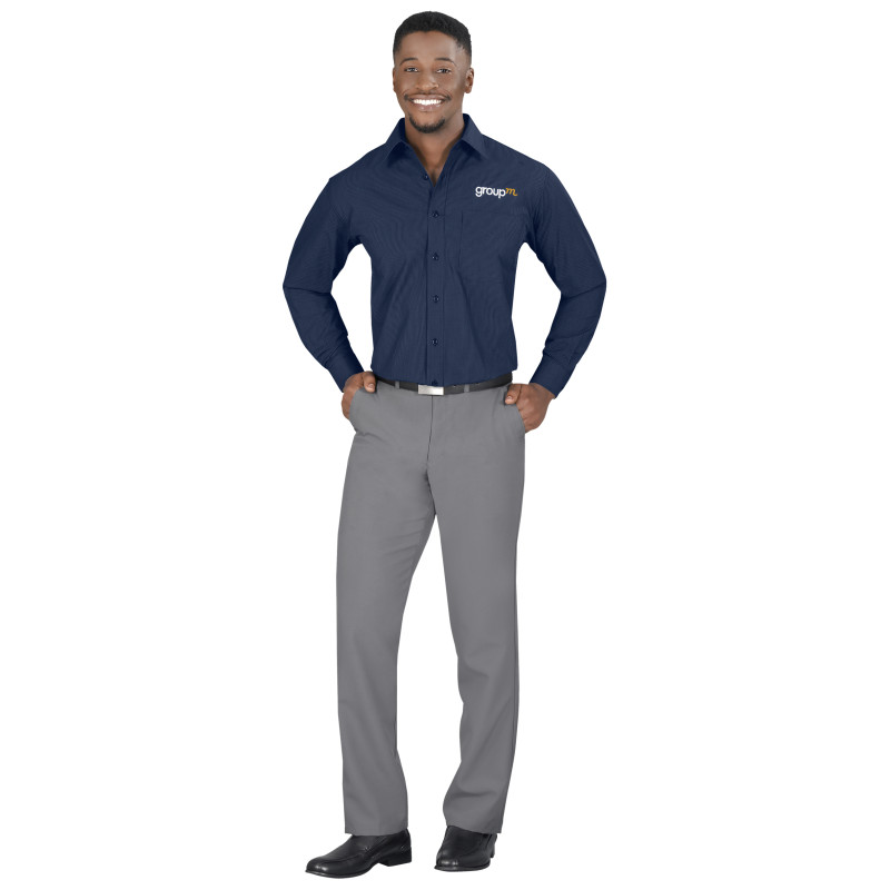 Mens Long Sleeve Micro Check Shirt