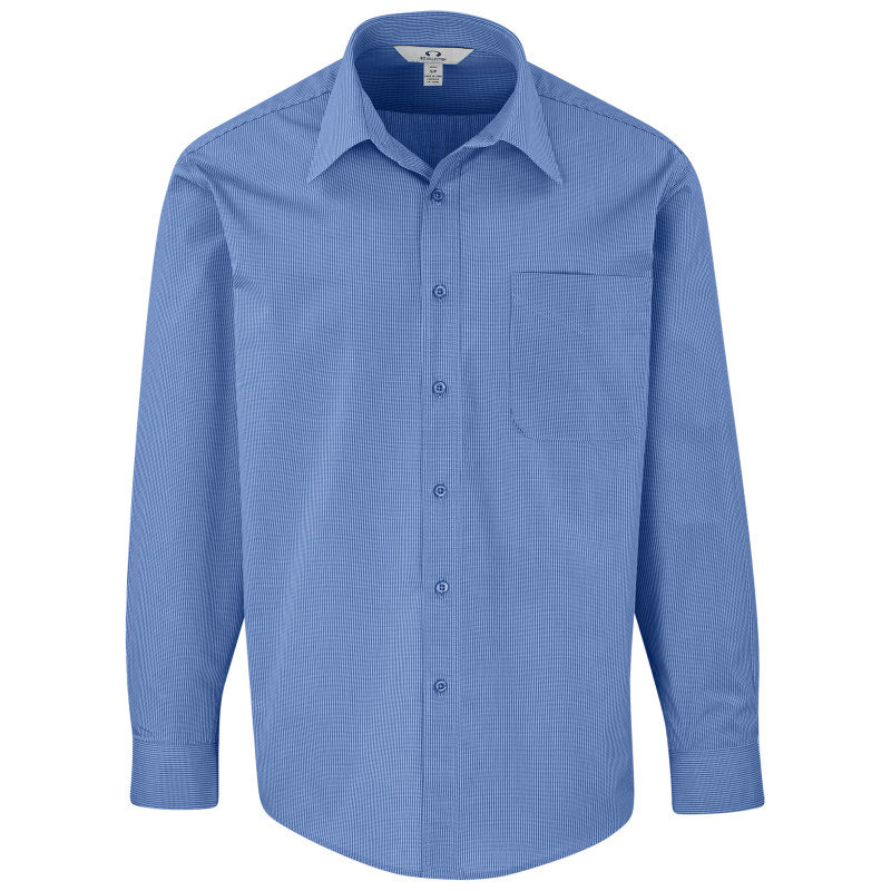 Mens Long Sleeve Micro Check Shirt