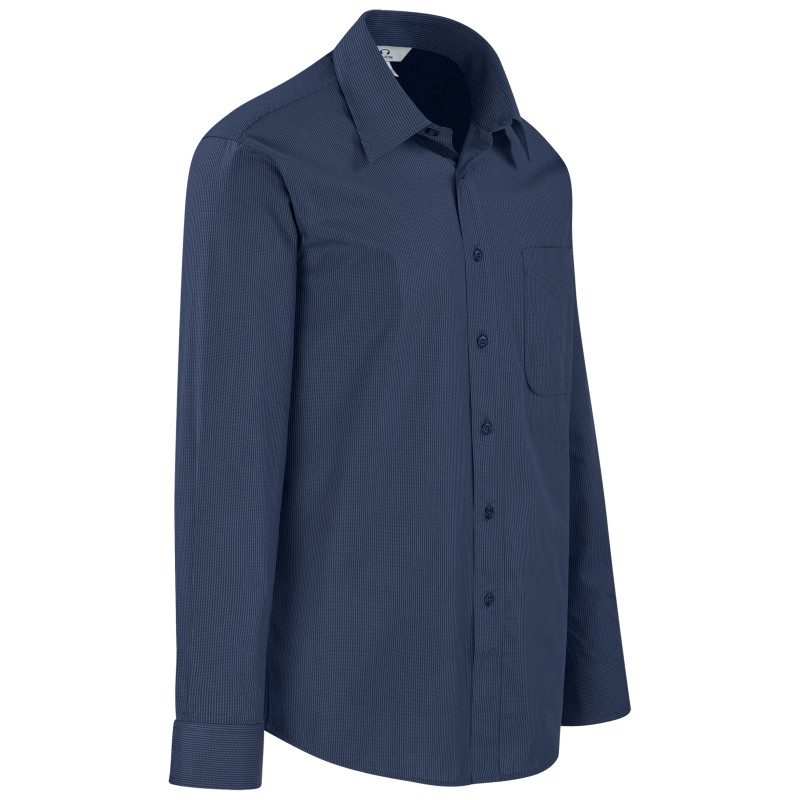 Mens Long Sleeve Micro Check Shirt