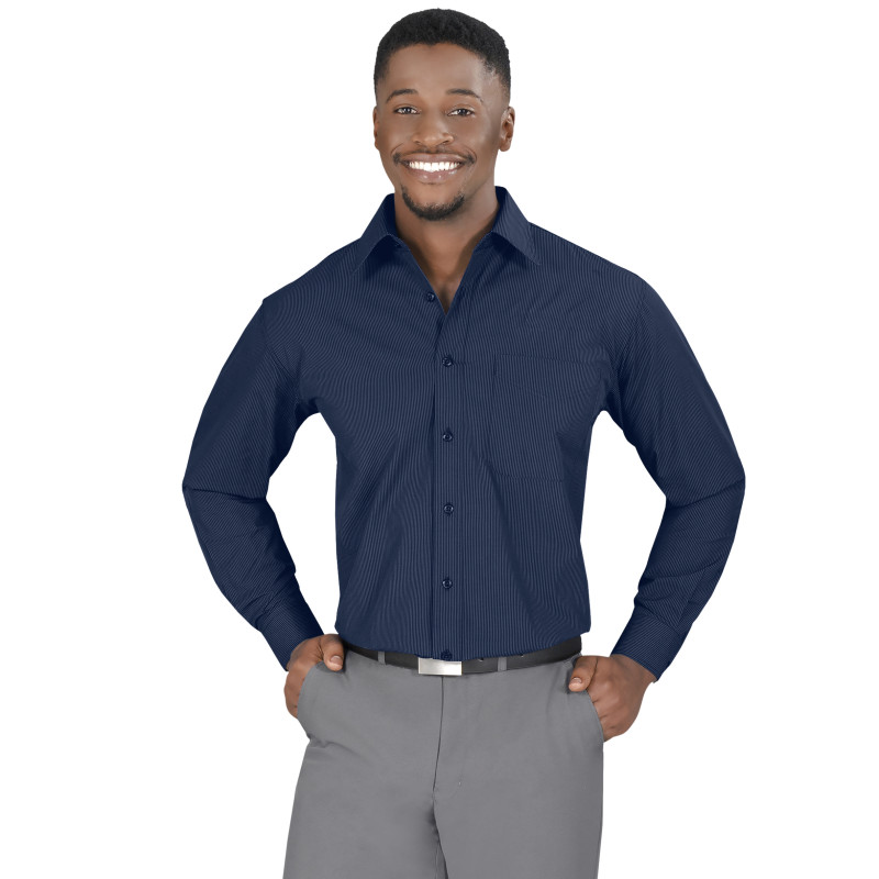 Mens Long Sleeve Micro Check Shirt