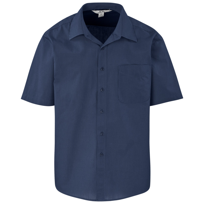 Mens Short Sleeve Micro Check Shirt