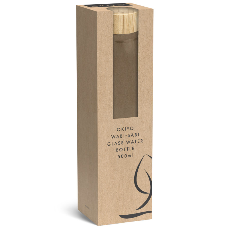 Okiyo Wabi-Sabi Glass Water Bottle - 500ml