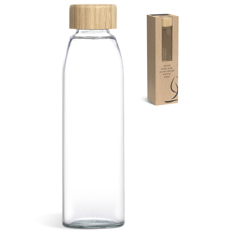 Okiyo Wabi-Sabi Glass Water Bottle - 500ml