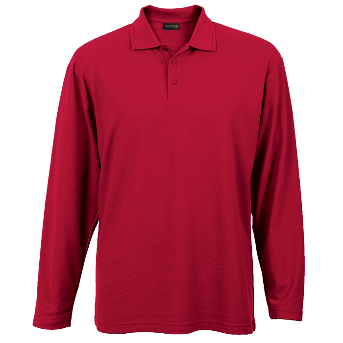 175g Pique Knit Long Sleeve Golfer Mens
