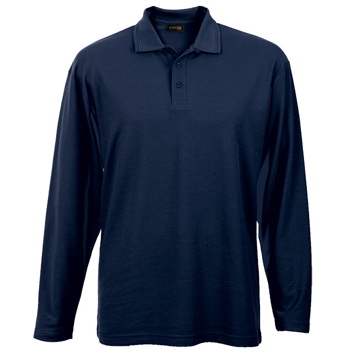 175g Pique Knit Long Sleeve Golfer Mens