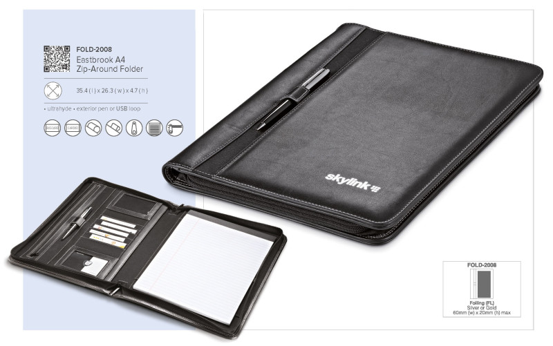 Eastbrook A4 Zip-Around Folder