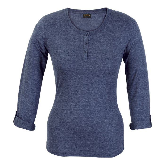 145g Henley Long Sleeve T-Shirt Ladies