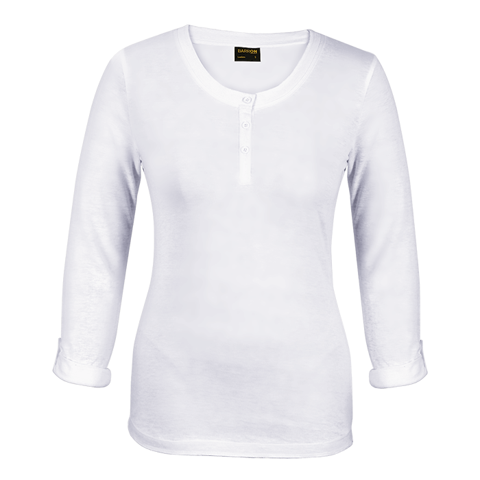 145g Henley Long Sleeve T-Shirt Ladies