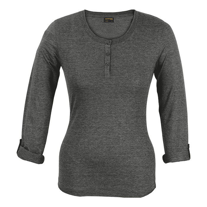 145g Henley Long Sleeve T-Shirt Ladies